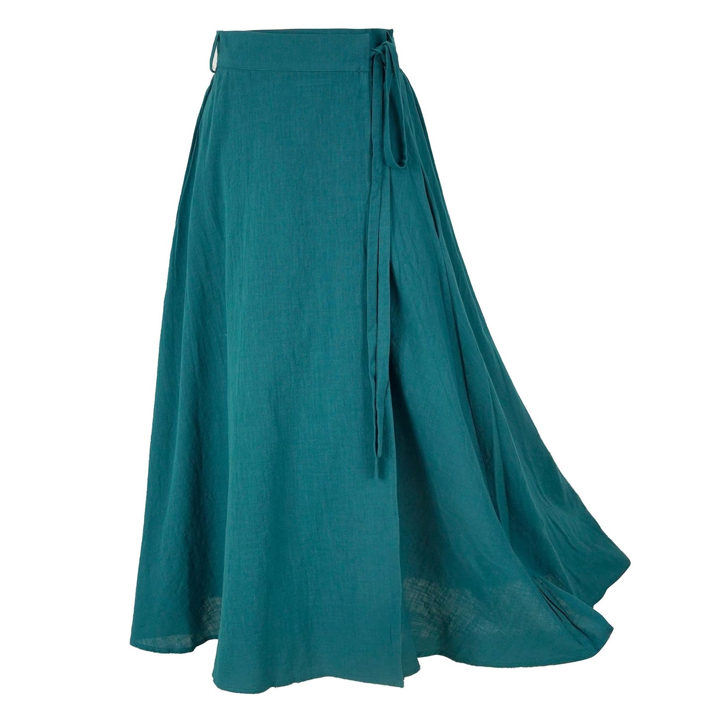 Linen Plus Size Wrap Skirt - Casual Maxi Style