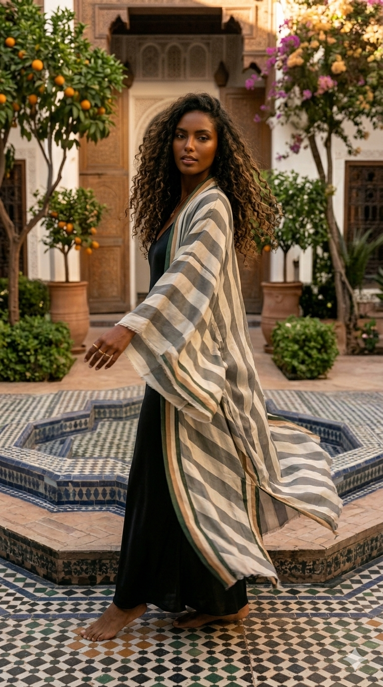 The Anatolia Striped Mediterranean Kimono
