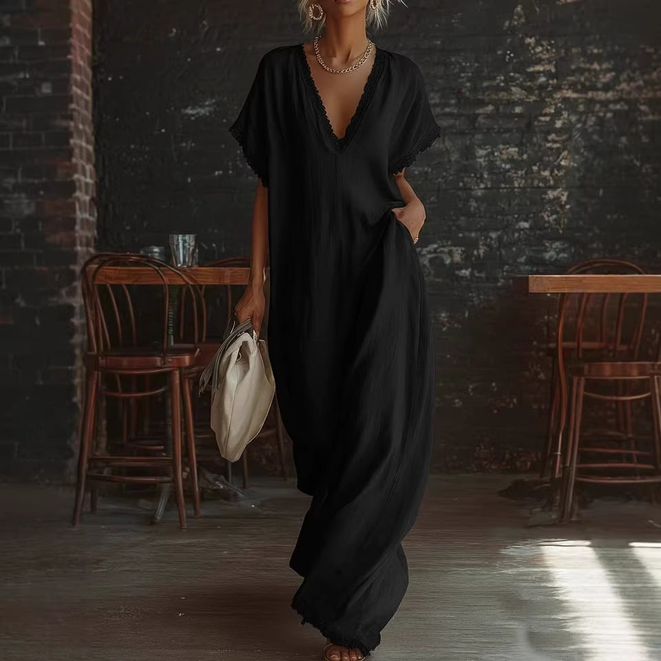 The Hera Lace-Trimmed Kaftan
