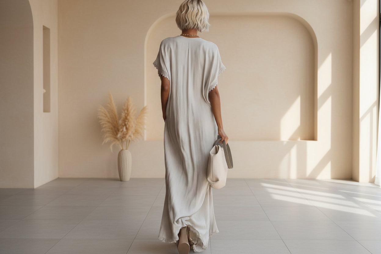 The Hera Lace-Trimmed Kaftan