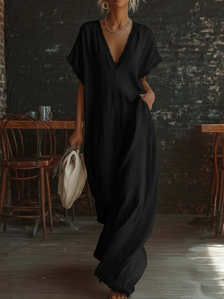 The Hera Lace-Trimmed Kaftan
