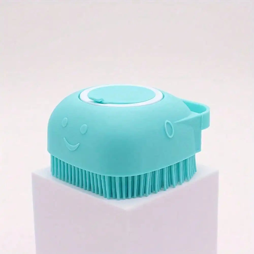 2-In-1 Silicone Pet Bath Brush - Fur Cleaning Massaging Foam Making Gentle on Dog Skin