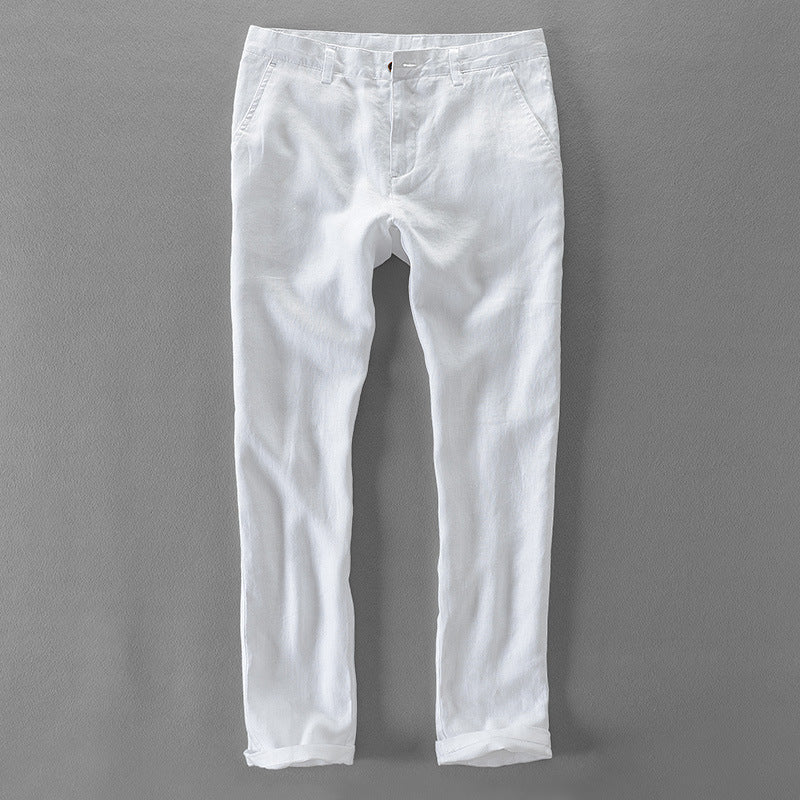 Linen Casual Long Slim Fit Trousers