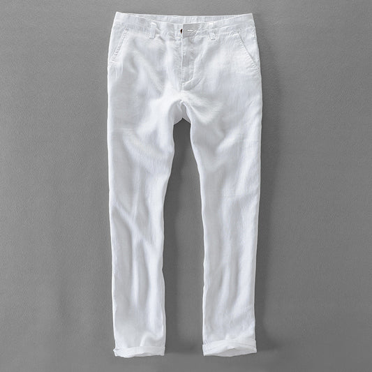 Linen Casual Long Slim Fit Trousers