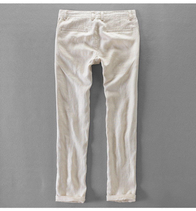Linen Casual Long Slim Fit Trousers