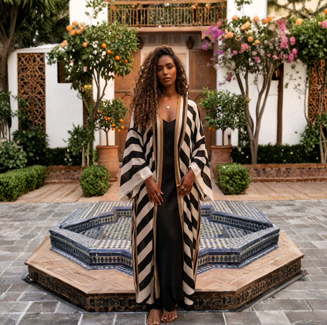 The Anatolia Striped Mediterranean Kimono