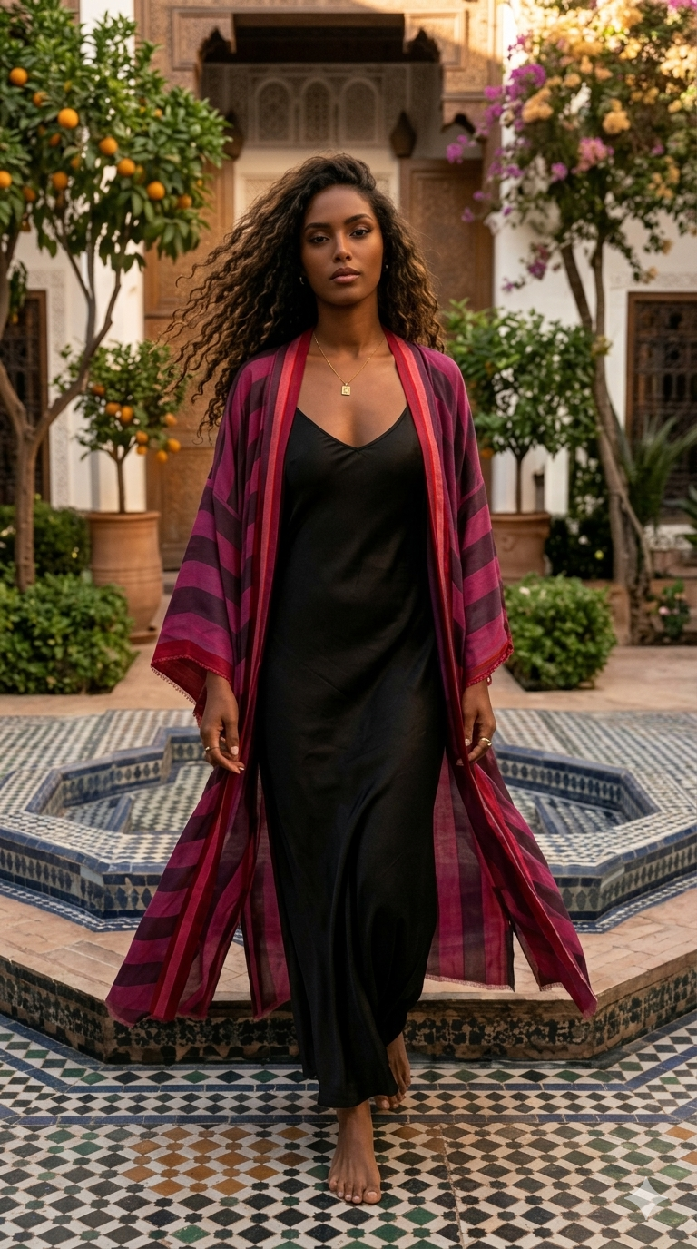 The Anatolia Striped Mediterranean Kimono